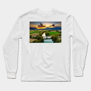 Pineios river sunset Long Sleeve T-Shirt